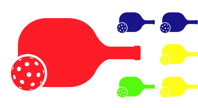 Pickleball Paddles and Balls Set - Red, Blue, Green, Yellow