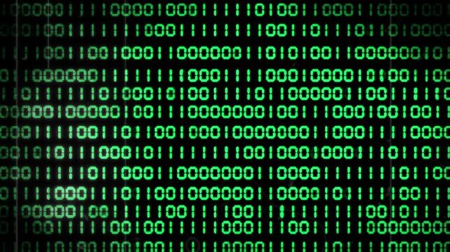 digital animation binary digit code stream 4k video background.