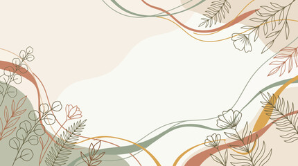 Delicate pastel botanical border design with ornamental vines and soft floral accents for decorative backgrounds. © Kyle