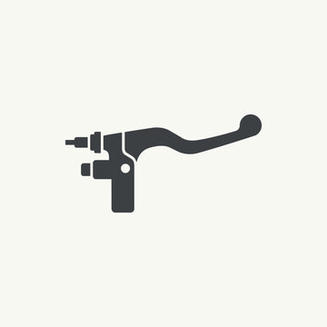 Silhouette icon of a motorcycle or bicycle brake lever assembly on a light background.