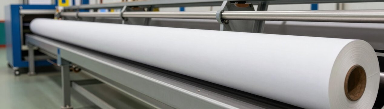 Industrial paper roll production process manufacturing facility image indoor setting close-up view paper industry insights