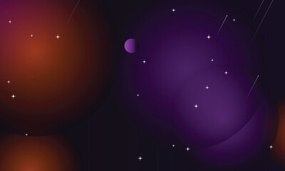 Vibrant cosmic galaxy with purple planet, shooting stars, and glowing nebula space © MAMUNURRASHID