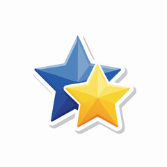 Obraz premium Two Star Icons, Blue and Yellow