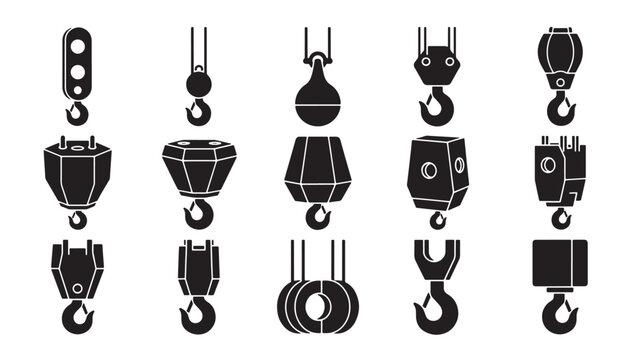 Industrial gasoline burner icon set with black flames and hanging valves, pipes, cylinders, and tools in flat style featuring fuel valve, boiler
