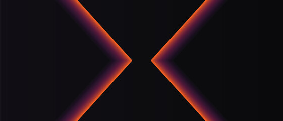 Obraz premium Abstract x-shape formed by vibrant orange to purple gradient lines on dark background