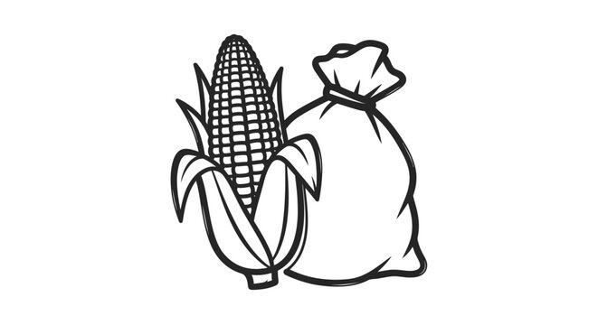 Corn on the cob with bag.