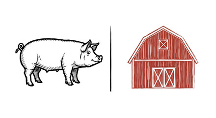 Pig Standing Sideways Farm Animal. © Yasmin