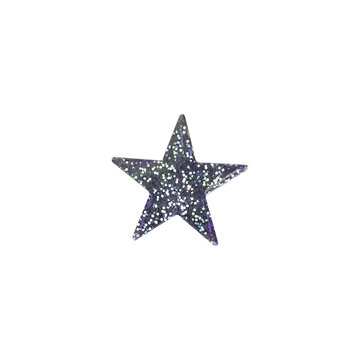 Silver Glitter Star Sticker Glow Sparkle