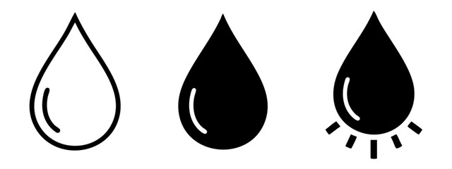 Fototapeta premium Water Drop and Droplet Icons