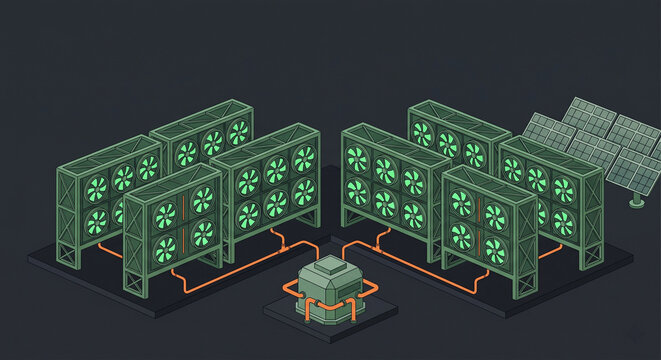 Sustainable direct air capture industrial facility and carbon removal technology flat illustration featuring automated atmospheric CO2 sequestration and green engineering system