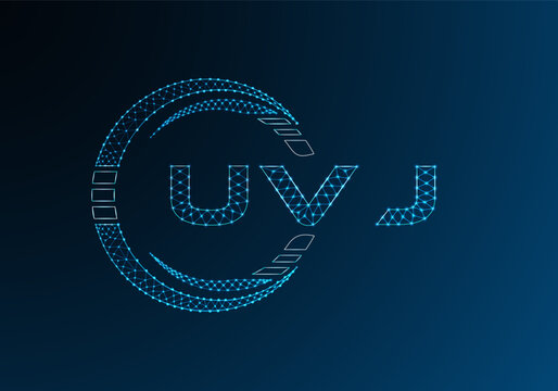 UVJ low poly letter logo vector design. UVJ lower poly logo design. Low poly logo.