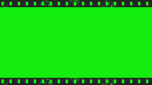 black film strip frame animation green screen
