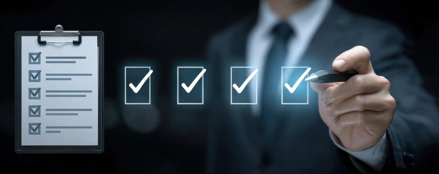 A formal approval is given after a review of the file, where the document and checklist form a historical record in the archive.