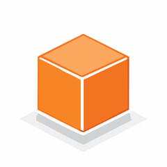 Fototapeta premium Orange 3D Cube Icon