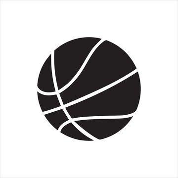 Basketball Ball (filled style) on white background or silhouette vector 