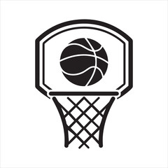 Basketball Hoop (Top view style) on white background or silhouette vector  © onushka