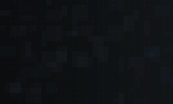 Dark blue digital grid with faint blue square markers and rectangular overlays technology