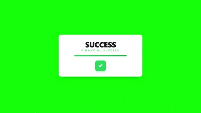 Financial Success Notification on Green Screen fhd