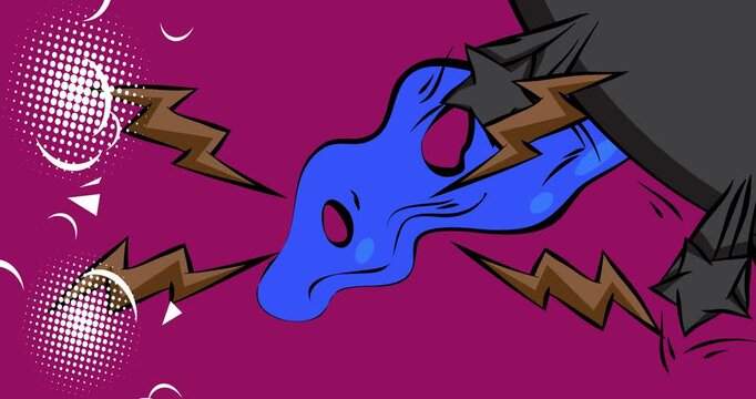 Cartoon background animation, comic book backdrop video. Retro comics pop art design.