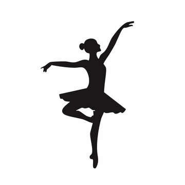 Silhouette of a ballet dancer in a graceful pose