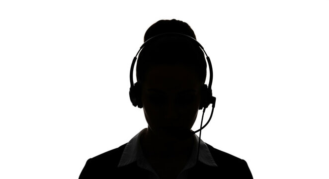 Silhouette of a Customer Service Representative with Headset.