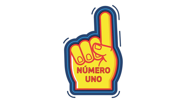 Yellow Foam Finger 'N?mero Uno' - Symbol of Victory and Championship
