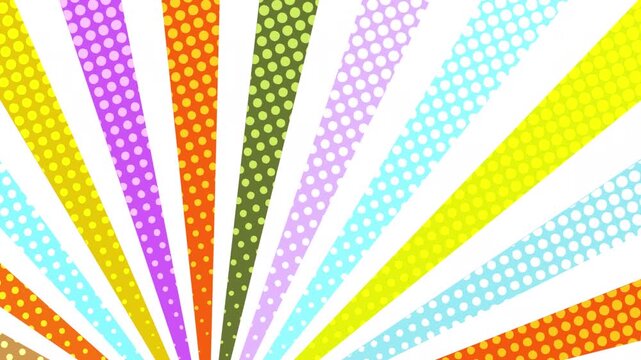Colorful Halftone Dot Radial Beam Background Motion Graphics