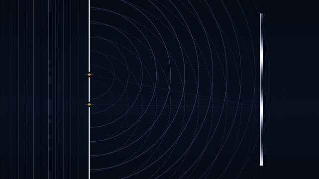 Double Slit Interference Quantum Wave Pattern Physics Loop Animation 4K