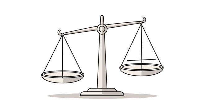 Unbalanced Scale Illustration - Justice, Law, Equilibrium Concept