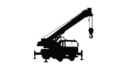 Mobile crane silhouette against a white background © Tm Studio