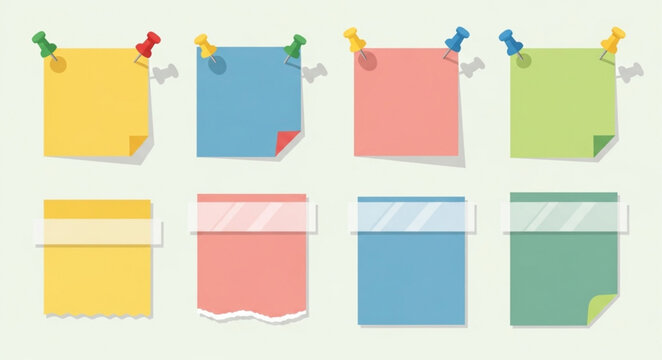 Colorful sticky notes pinned and ready for messages.