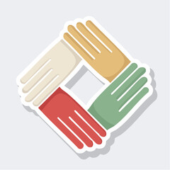 Fototapeta premium Teamwork and Unity Concept with Interlocking Hands