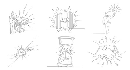 Fototapeta premium Single one line drawing money bag dollar sign symbol as financial investment concept. Modern continuous line draw design vector.