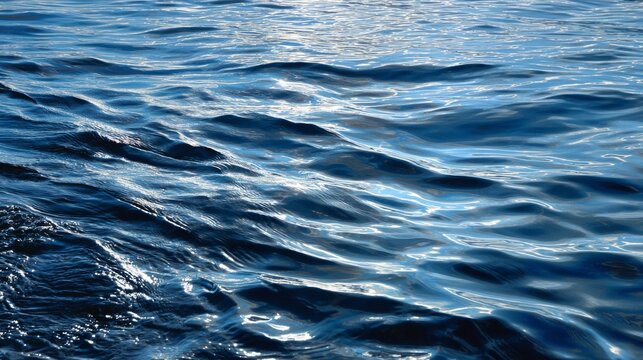 Blue rippled water texture background with soft wave patterns and fluid motion, abstract aqua surface with gentle reflections and calming flow, clean aquatic backdrop for design, summer themes, and na