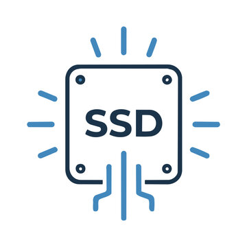 Solid state drive SSD icon vector illustration