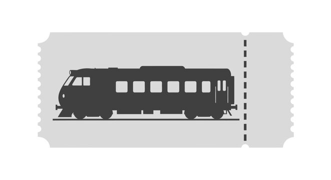 Silhouette of a Train on a Ticket