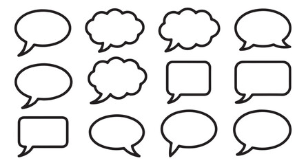 Fototapeta premium Speech bubble vector set comic and explosion bubbles in flat style isolated on transparent background.