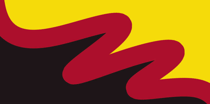Vibrant zig zag wavy background. Bold abstract vector illustration background with vibrant red zig zag waves on yellow and black for high impact visual communication.
