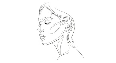 Fototapeta premium Elegant sketch of a womans profile with soft features.