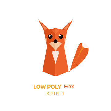 Low Poly Fox. A bold geometric fox made of fiery triangles against a dark background &mdash; for minimalist art lovers, spirit animal seekers, and fans of polygon design.