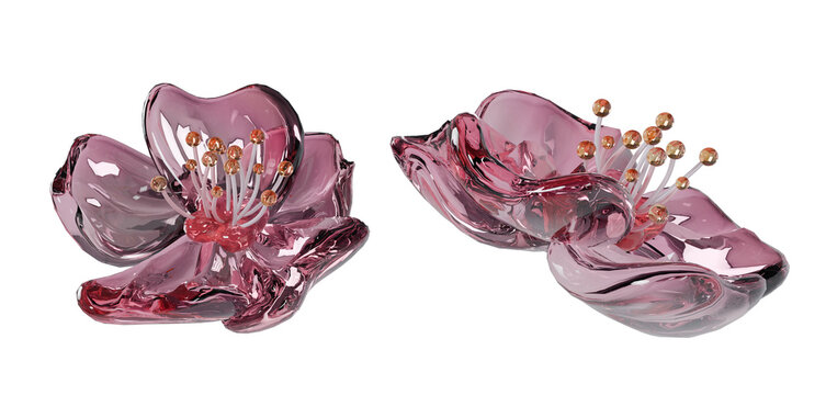 Y2K Aesthetic Holographic Sakura, Spring Festival 3D