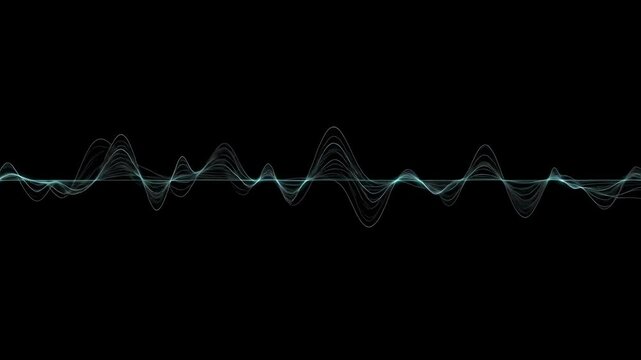 Abstract Digital Audio Waveform Visualization Animation.