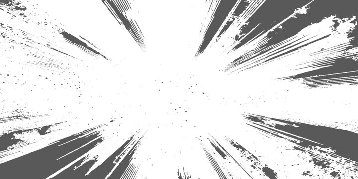Explosive grayscale burst with dynamic radial lines, comic-style energy impact, high contrast, dramatic motion effect vector illustration.	