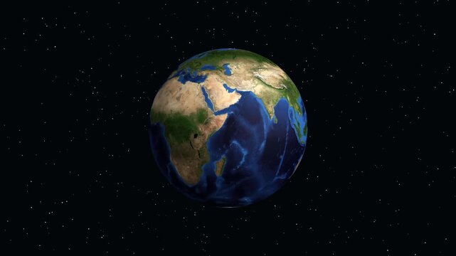 Animated Zoom into Hamadan Iran on a Realistic 3D Earth Globe
