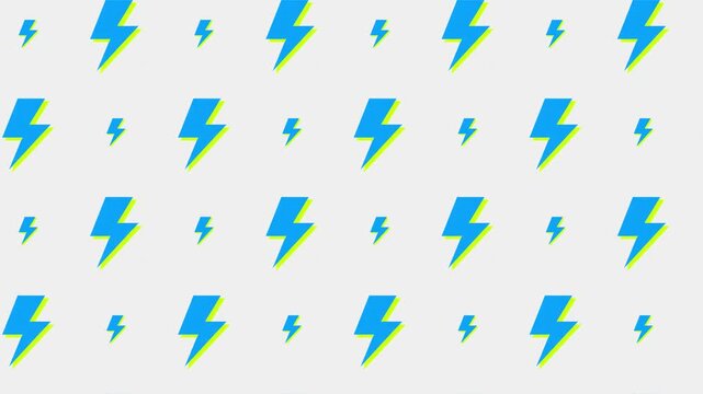 Blue and yellow lightning bolt icons, powerful energy and electric speed symbol for tech branding.