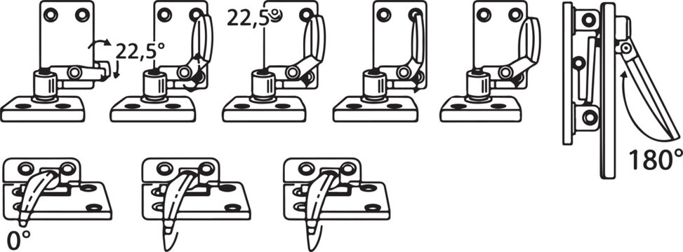 Vector illustration of a folding laptop in various angles Vector