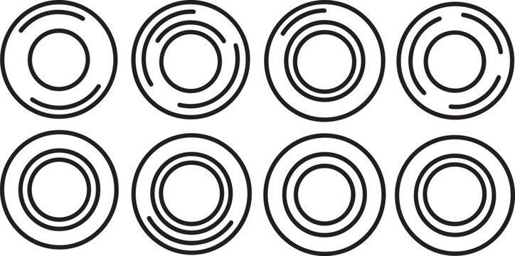 Black and white spiral line art seamless pattern vector Vector