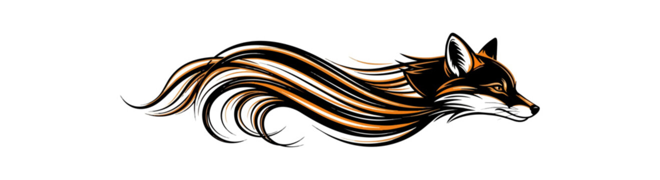 Stylized fox silhouette against black background