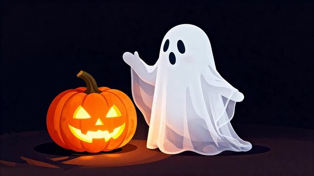 Halloween pumpkin and ghost decoration
