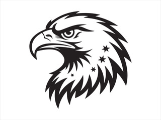 Fototapeta premium Vector logo eagle, Black eagle icon, eagle head, Eagle head mascot logo illustration vector